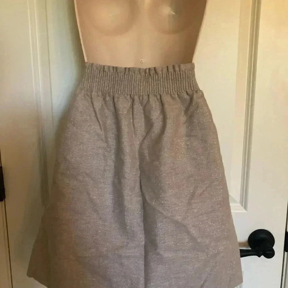 Metallic brown and silver mod elastic waist skirt M - Picture 6 of 14